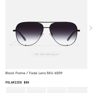 Quay extra large high key black black fade aviators
